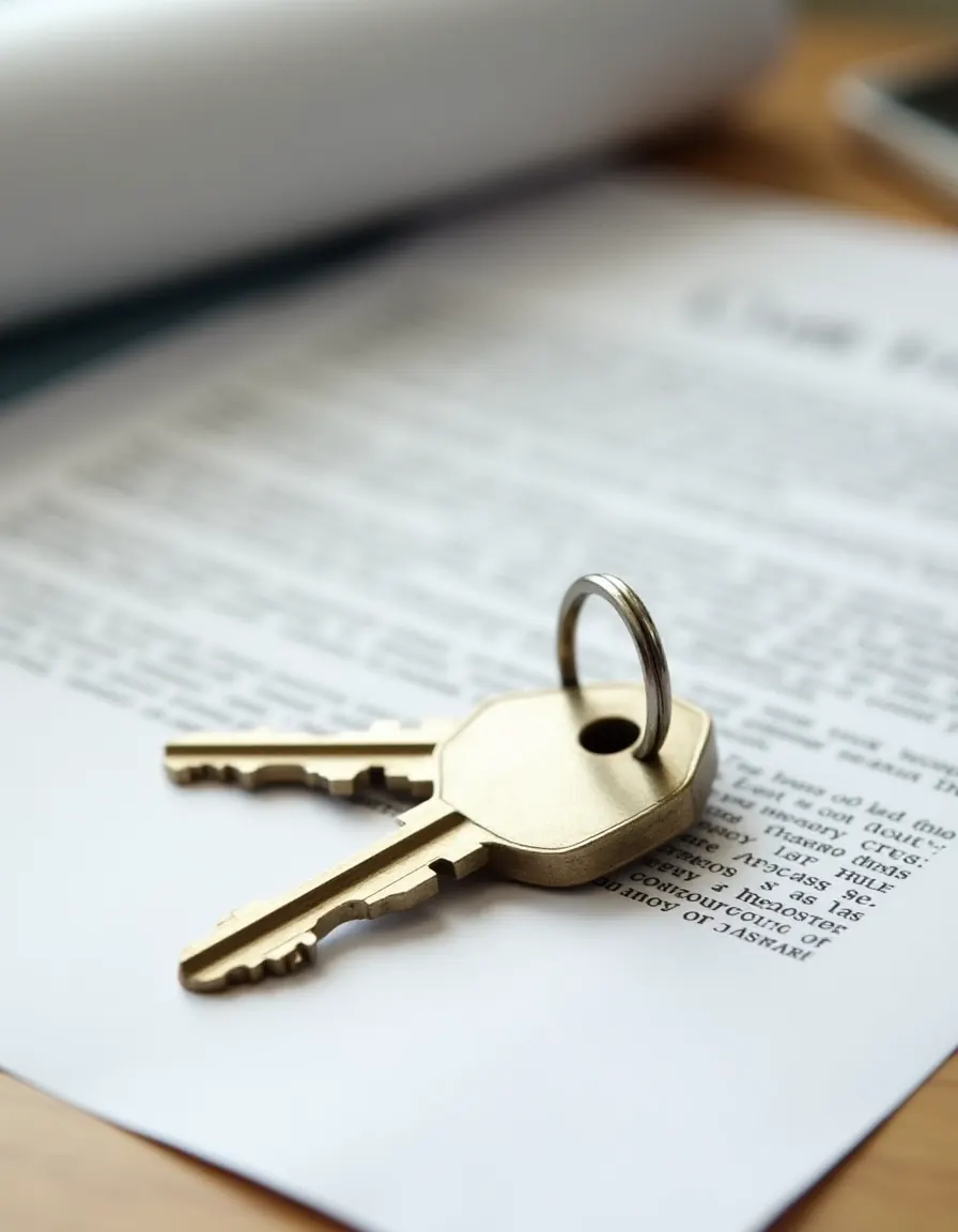 Keys resting on a property contract